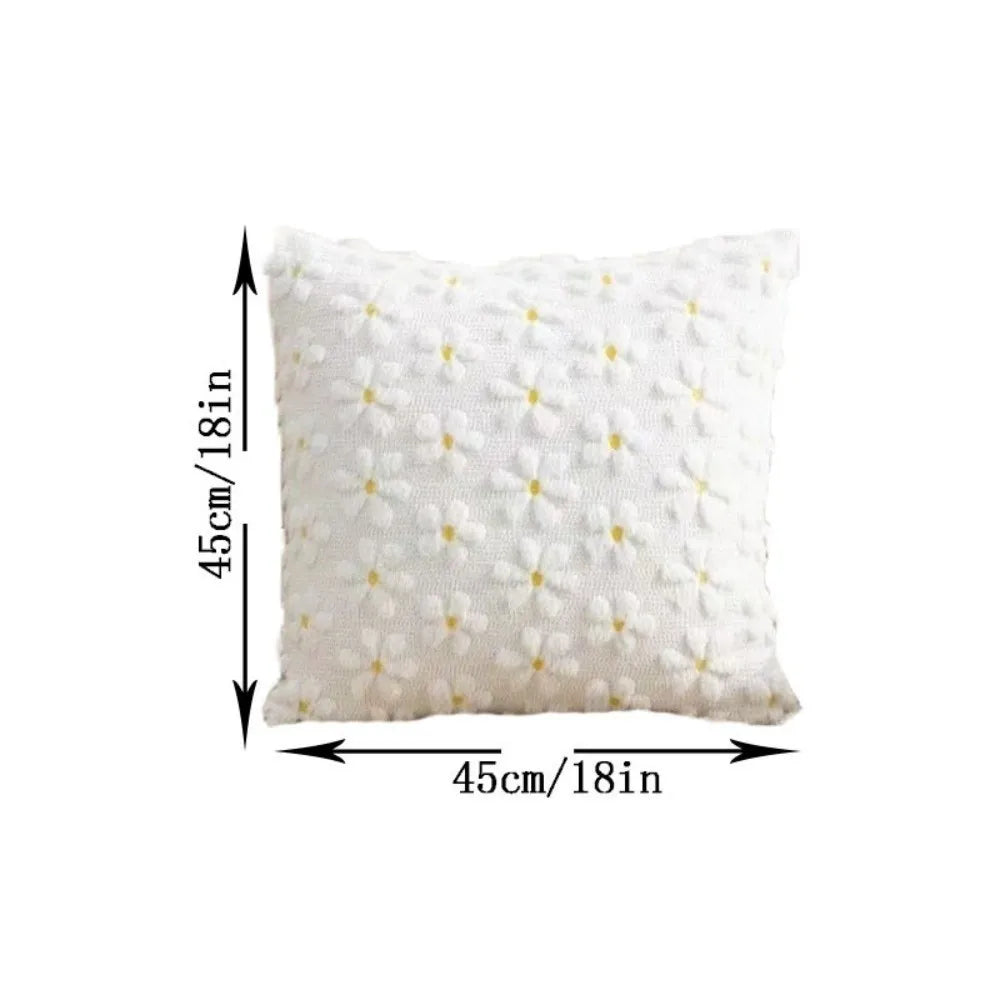 Fluffy Bunny Bow Daisy Throw Pillow Cover 18x18 – Plush Throw Pillow Cover HIP