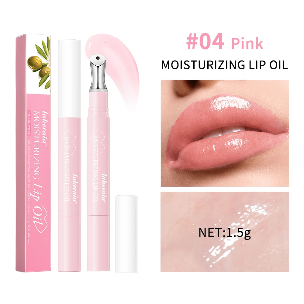 Lakerain Plumping Lip Gloss Hydrating Moisturizing Long Lasting Lip Oil Transparent Lip Tint Daily Lip Care Makeup Cosmetics HIP 4Pink