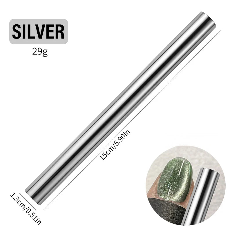1-3pcs Super Long Double Head Nail Magnet Tool Pens Magnetic Cat Eye Gel Polish Nail Art Kit for DIY Salon Studio Or Home Use HIP 1pc Silver