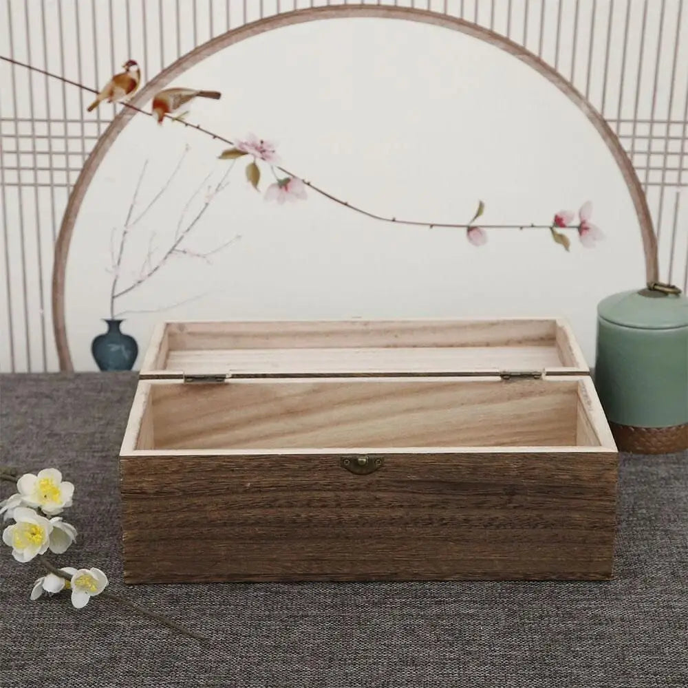 Vintage Flip Lid Wooden Gift Box – Rectangular Storage Case Wooden Gift Box HIP