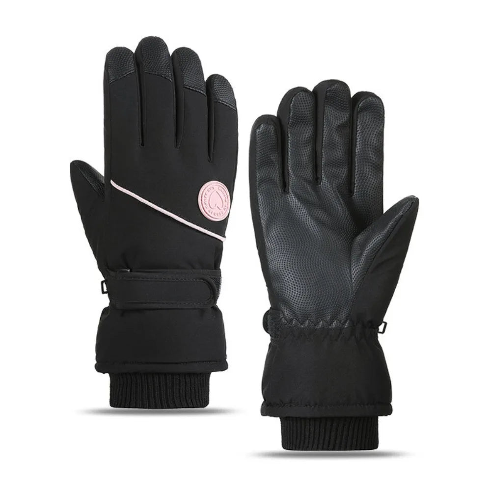 Women's Waterproof Touchscreen Ski Gloves – Thermal Winter Winter Ski Gloves HIP Black