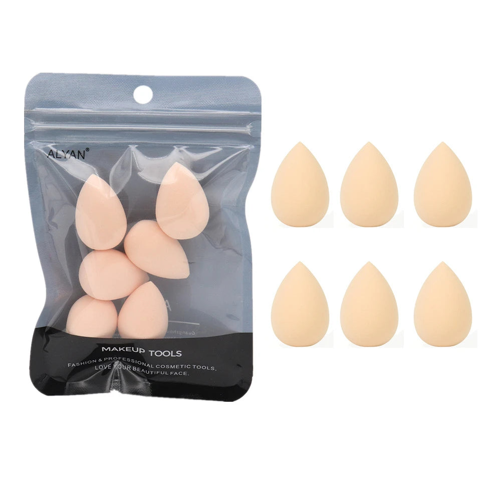 6pcs Mini Makeup Sponge Puff Beauty Powder Sponge for Makeup Concealer Liquid Foundation Face Cosmetic Puff Make Up Sponge HIP Skin With Bag