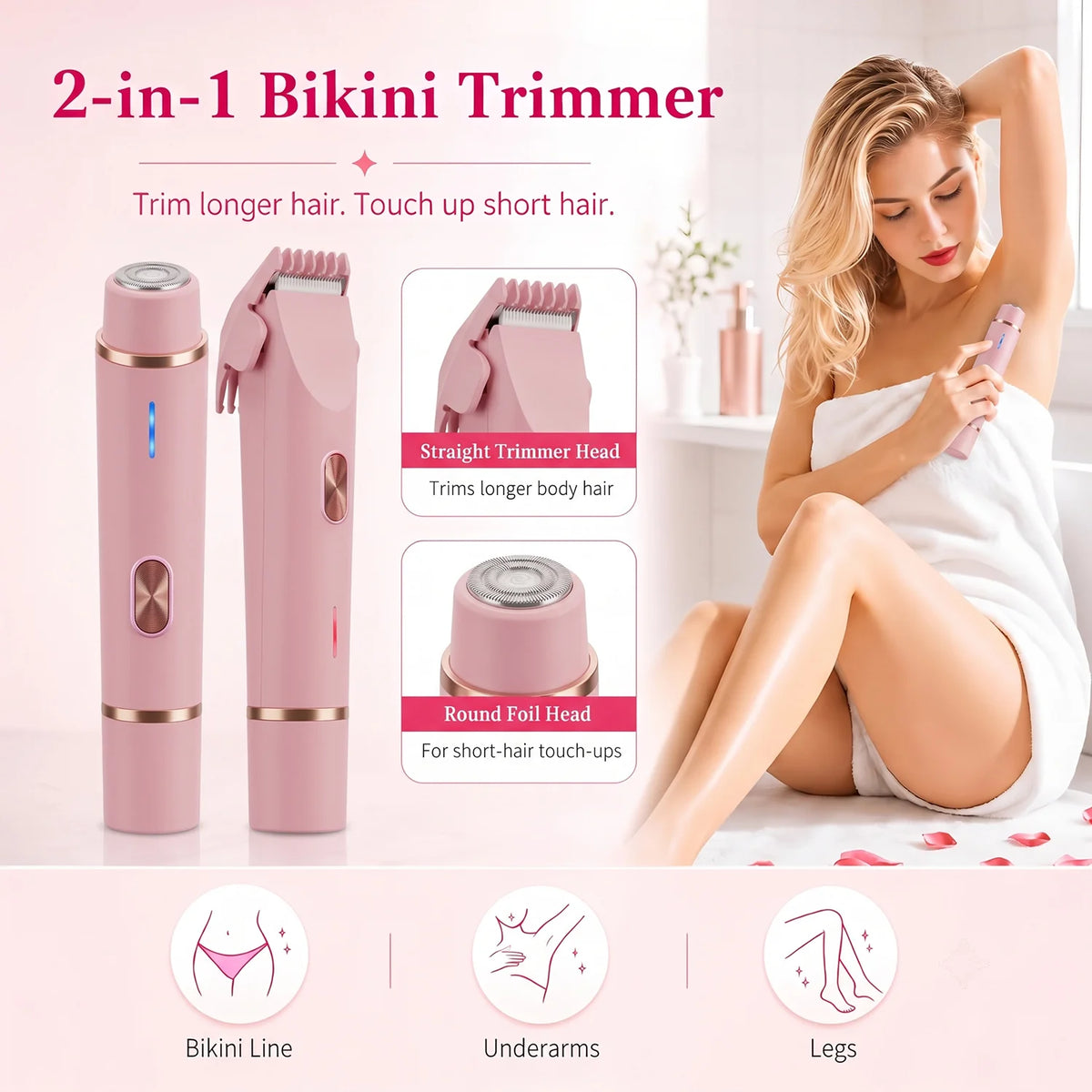 Fireurus 2-in-1 Electric Hair Trimmer & Shaver | USB Rechargeable Electric Body Trimmer HIP