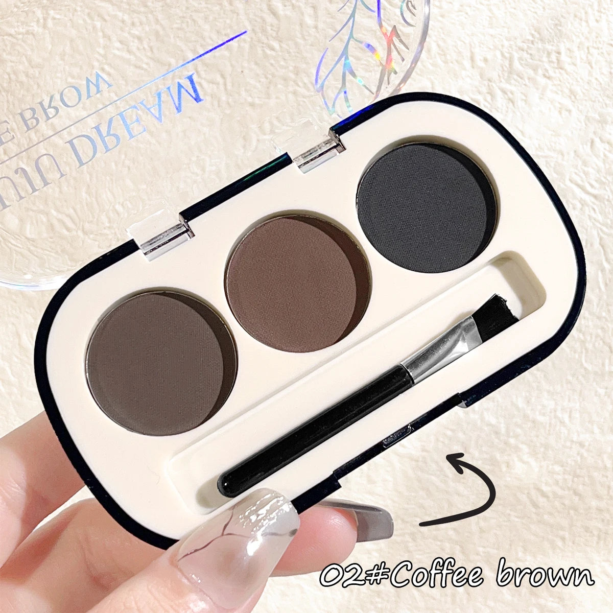 JUJU Dream 3-Color Eyebrow Powder – Waterproof & Long-Lasting Eyebrow Powder Palette HIP