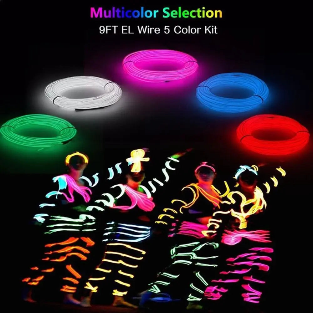 2M Flexible LED Neon EL Wire Glow Light – Waterproof Indoor/Outdoor LED Neon EL Wire HIP