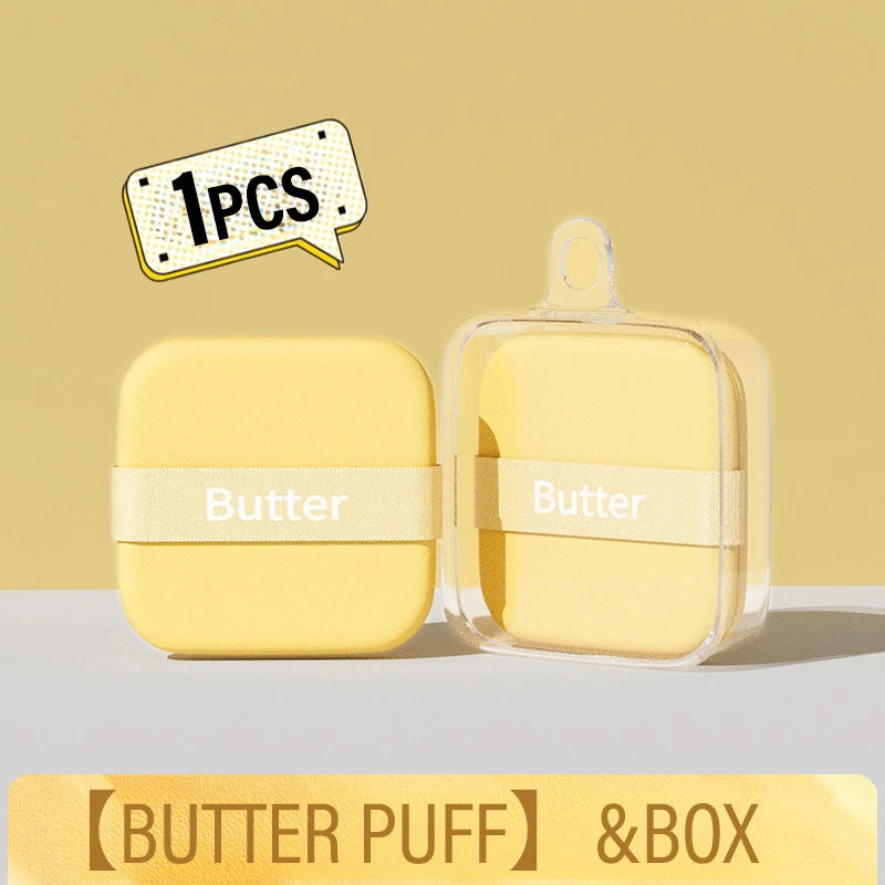 Butter Puff Air Cushion Biscuit Super Soft Becomes Bigger When Encountering Water Liquid Foundation Makeup Tool Is Double-sided HIP 1Pcs With Box