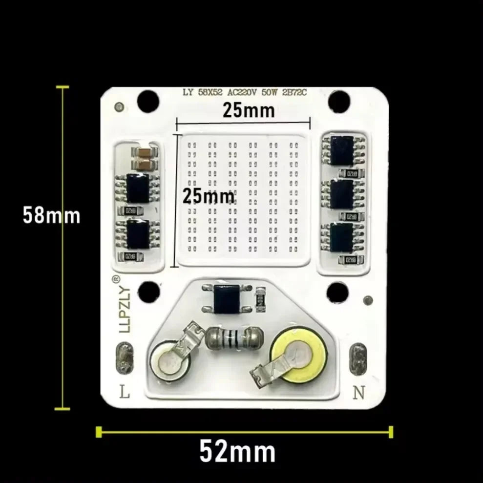 50W COB LED Chip AC 220V Smart IC No Driver DIY Flood Light COB LED Chip HIP
