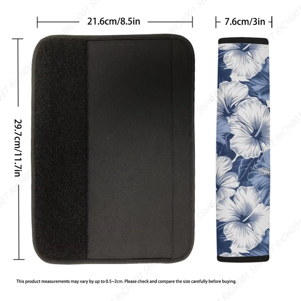 Blue Hibiscus Seat Belt Shoulder Pad Covers – Set of 2 Seat Belt Pad Cover HIP