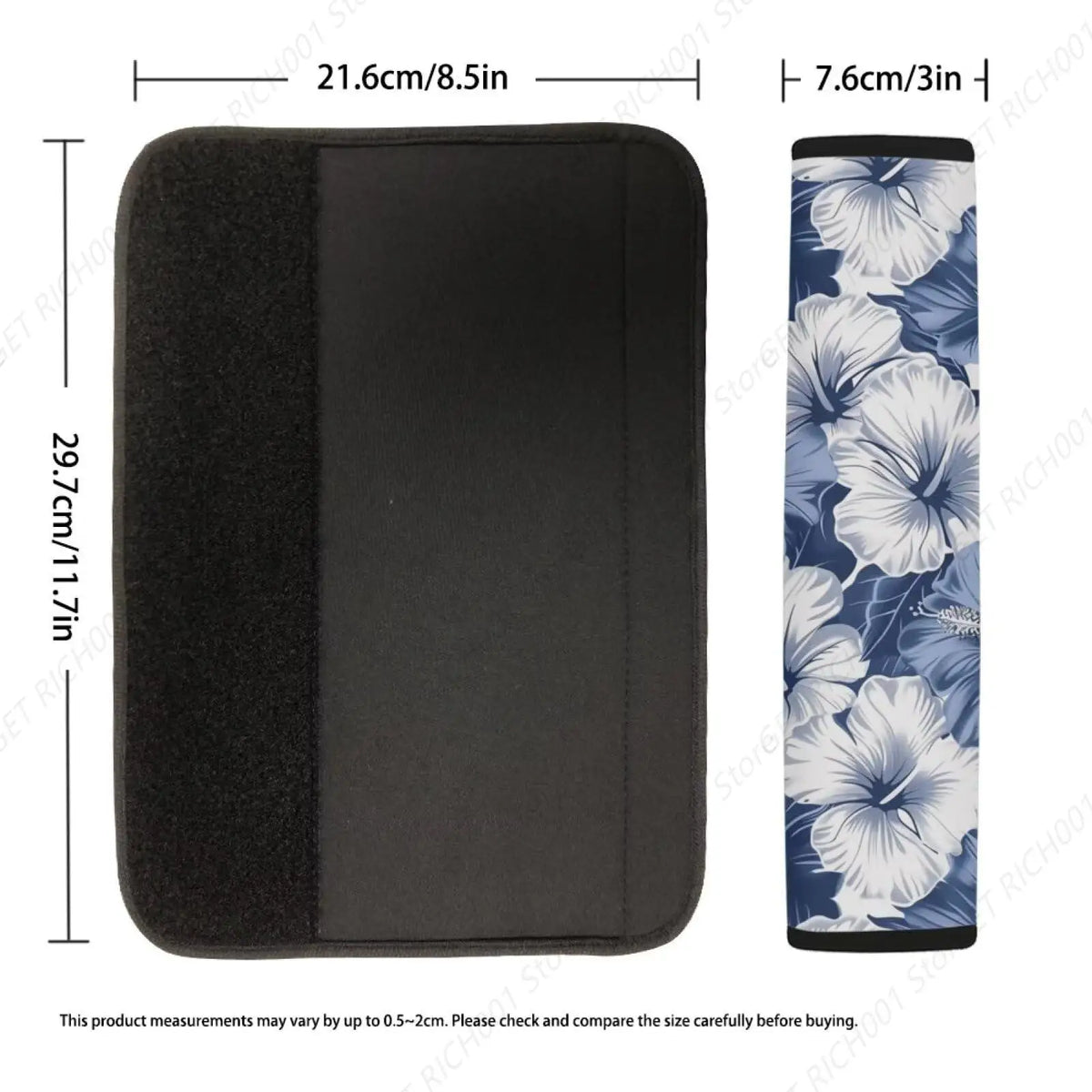 Blue Hibiscus Seat Belt Shoulder Pad Covers – Set of 2 Seat Belt Pad Cover HIP
