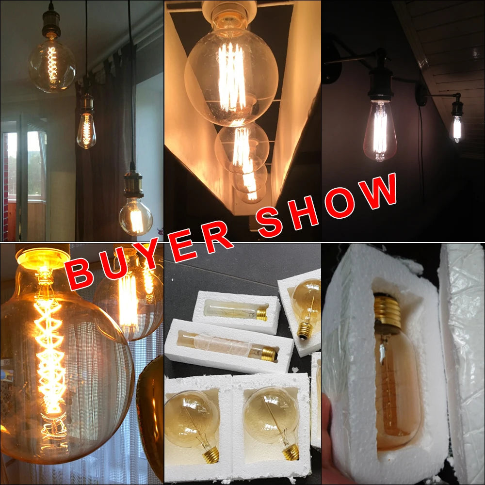 Retro Edison E27 40W Filament Bulb – ST64 G80 G95 G125 Vintage Filament Bulb HIP