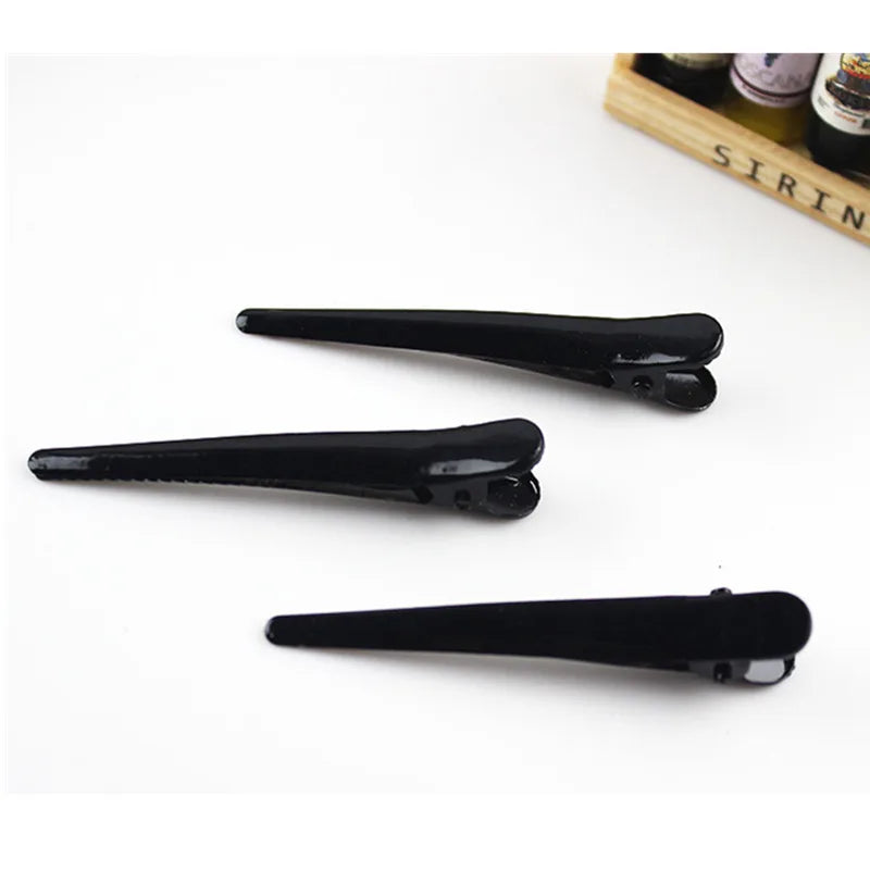 10Pcs DIY Black Metal Hair Clip Single Prong Hairstyle Alligator Hair Clip Large Barrettes Headwear For Women Wholesale Hairpin HIP