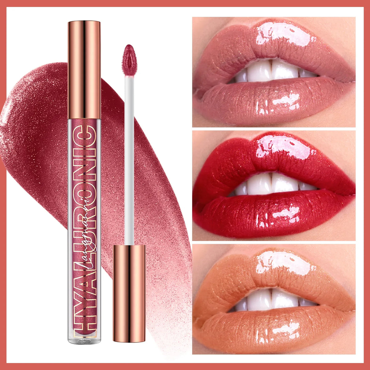 Hyaluronic Acid Glitter Lip Gloss – 8 Shades | Langmanni Glitter Lip Gloss HIP