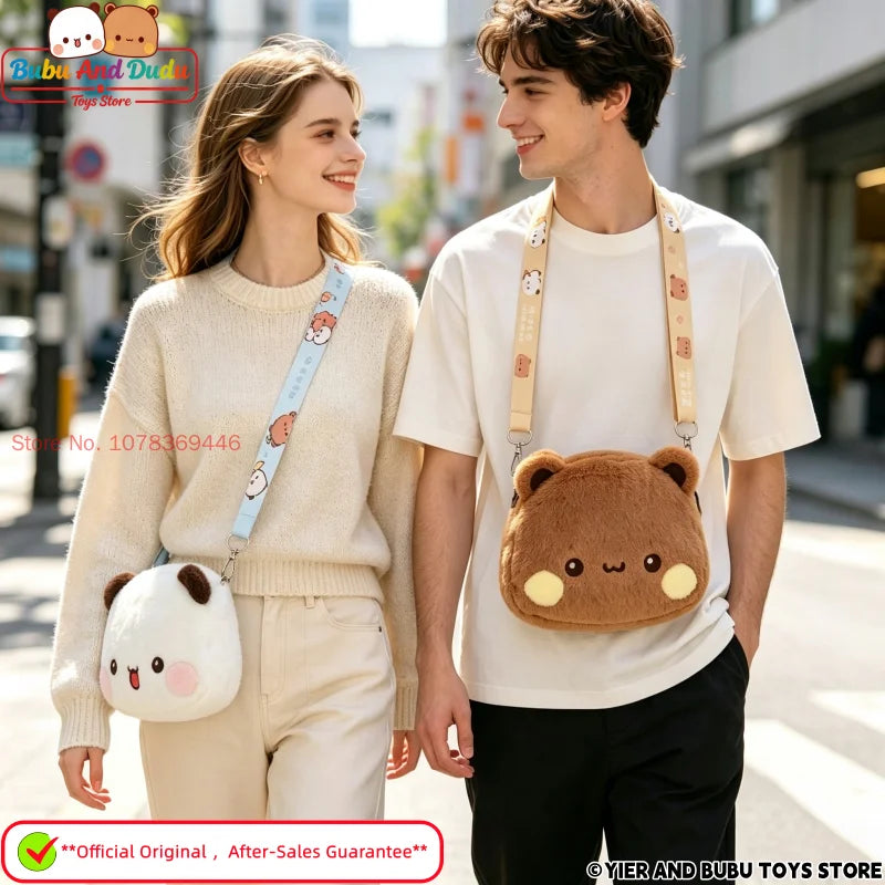 Panda Bubu & Dudu Plush Shoulder Bag | Cute Cartoon Messenger Plush Shoulder Bag HIP