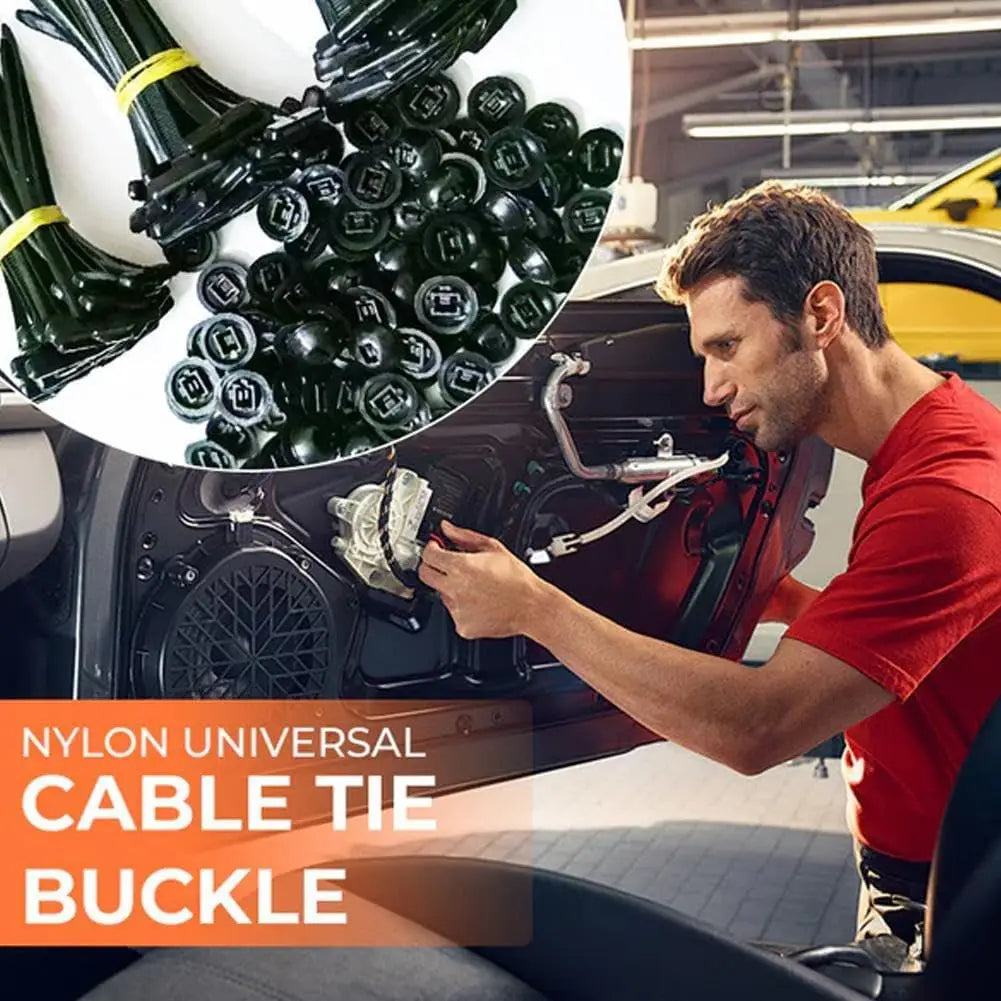 Heavy-Duty Nylon Cable Tie Buckles – Self-Locking Zip Ties Cable Tie Buckles HIP