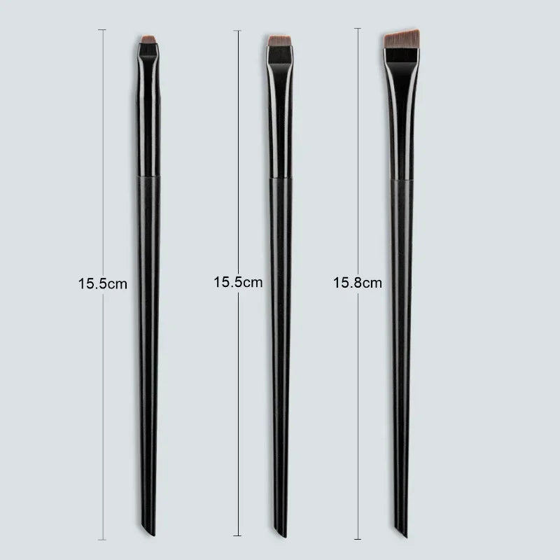3-Piece Eyeliner & Eyebrow Brush Set – Flat Blade Makeup Brushes Eye Makeup Brush Set HIP