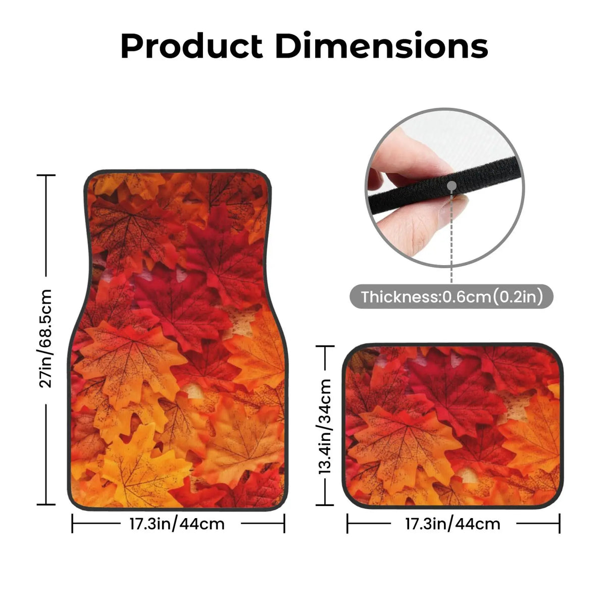 Autumn Leaf Print Car Floor Mats – 4-Piece Universal Set Car Floor Mats HIP