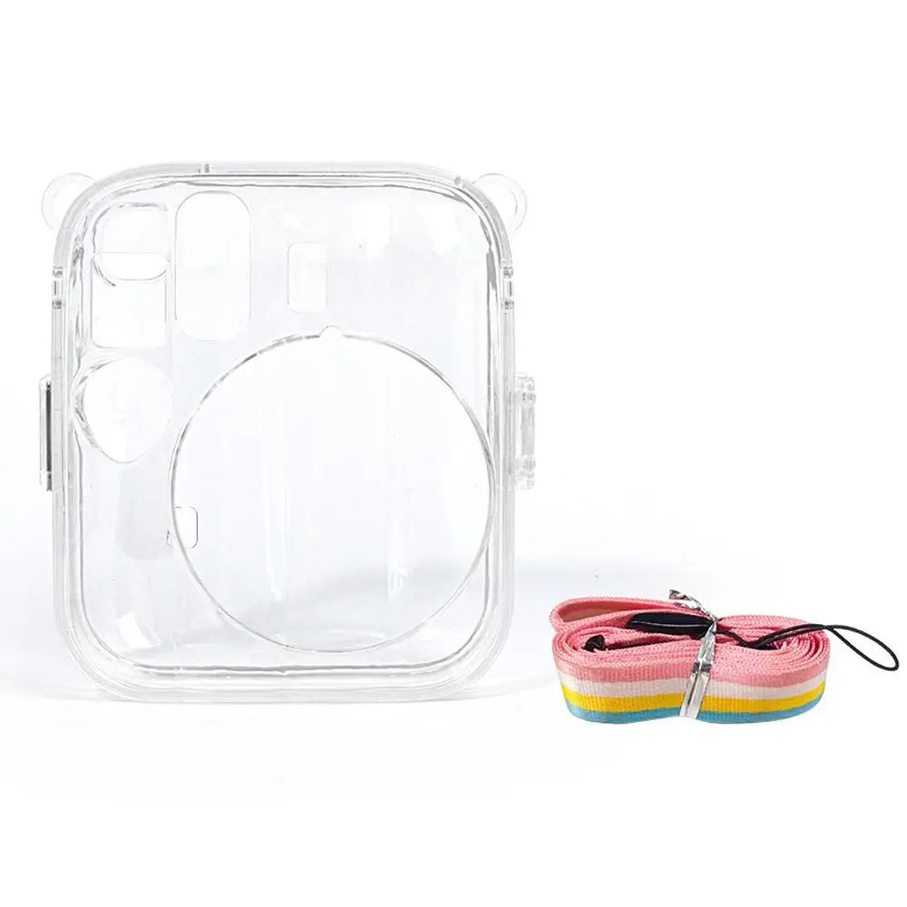 Crystal Clear Case with Rainbow Strap – Fujifilm Instax Mini 13 Camera Protective Case HIP