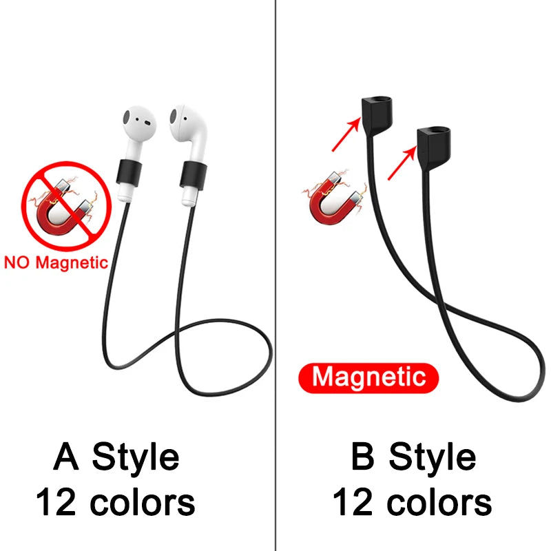 Magnetic Silicone Earphone Neck Strap for AirPods 1 2 3 Pro Earphone Neck Strap HIP