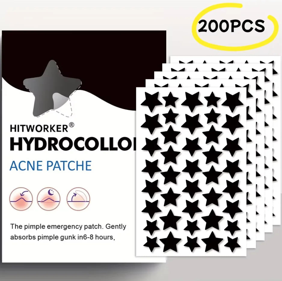 Black Star Shaped Hydrocolloid Acne Patch 200/400 Pieces/Box Acne Patch, Alcohol Free, Gentle And Non Irritating Absorption HIP 200pcs
