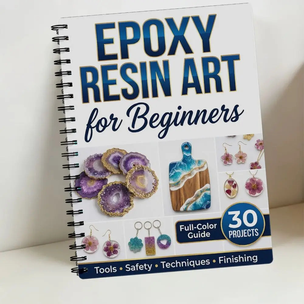 Epoxy Resin Art Handbook – 30 Beginner DIY Projects Craft Tutorial Book HIP