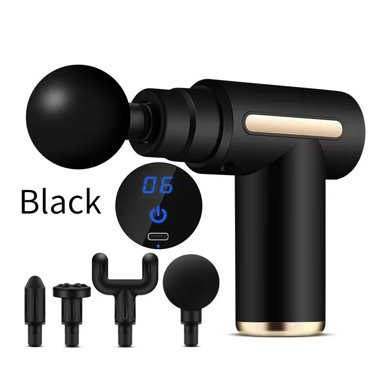 Mini Wireless Massage Gun – Handheld Vibration Massager Handheld Massage Gun HIP Black