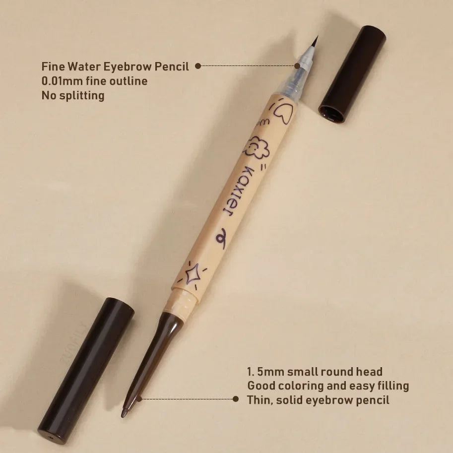 2 In1 Liquid Eyebrow Tattoo Pencil 0.01 Ultra Thin Double Head Sweat-proof Easy To Color Water Brow Gel Pen Eyes Cosmetic Makeup HIP