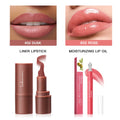 2Pcs Lip Liner & Lip Gloss Set Matte Black Brown Velvet Lipstick Waterproof Non-sticky Contour Lipliner Crayon Lip Makeup Tint HIP 2-2