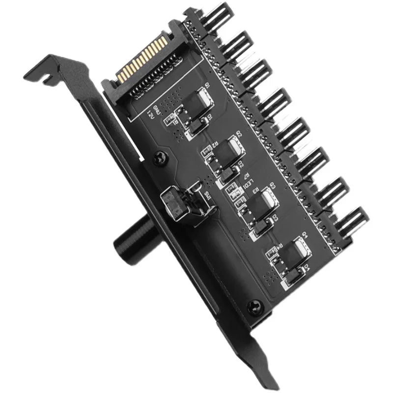 7/8-Channel PC Fan Hub Speed Controller 3Pin 4Pin SATA PC Fan Hub Controller HIP