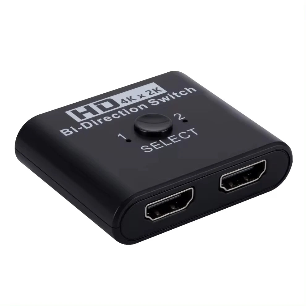 4K Bidirectional HDMI Switch 2-Port Splitter – Plug & Play HDMI Switch Splitter HIP black