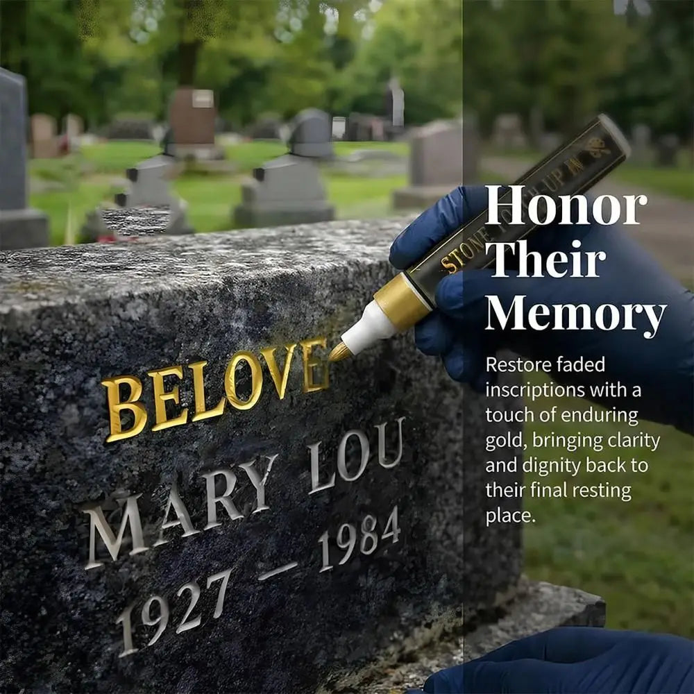 Gold Gravestone Marker Pen – Waterproof, Fine Tip, Quick-Dry Specialty Marker Pen HIP