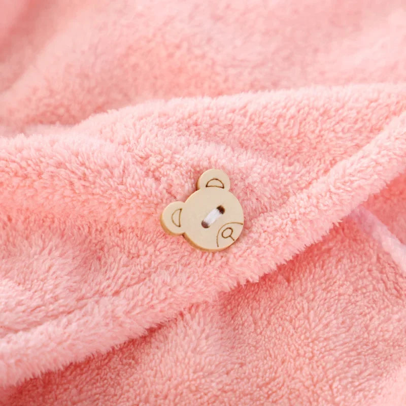 Microfiber Hair Drying Turban Cap – Soft Coral Velvet Towel Hair Drying Turban HIP