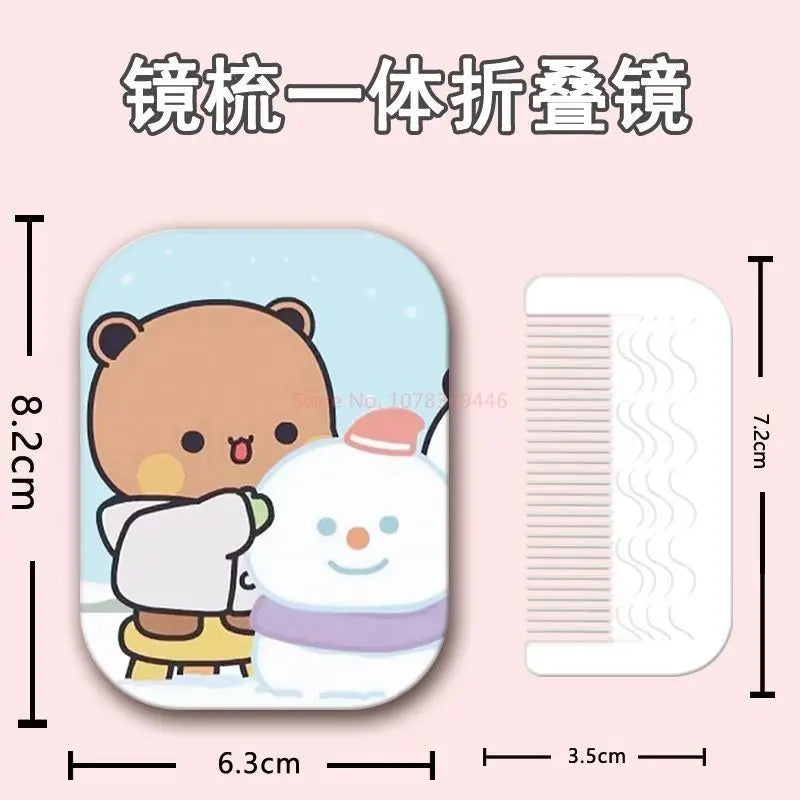 Panda Cartoon Mini Makeup Mirror & Comb Set – Cute Gift Compact Makeup Mirror HIP