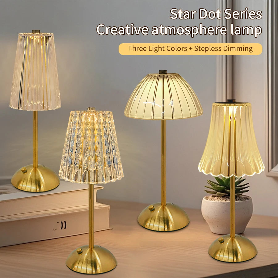 USB Rechargeable LED Table Lamp Touch Sensor Desktop Night Light For Bar Hotel Restaurant Bedroom Atmosphere Room Decor Lighting HIP