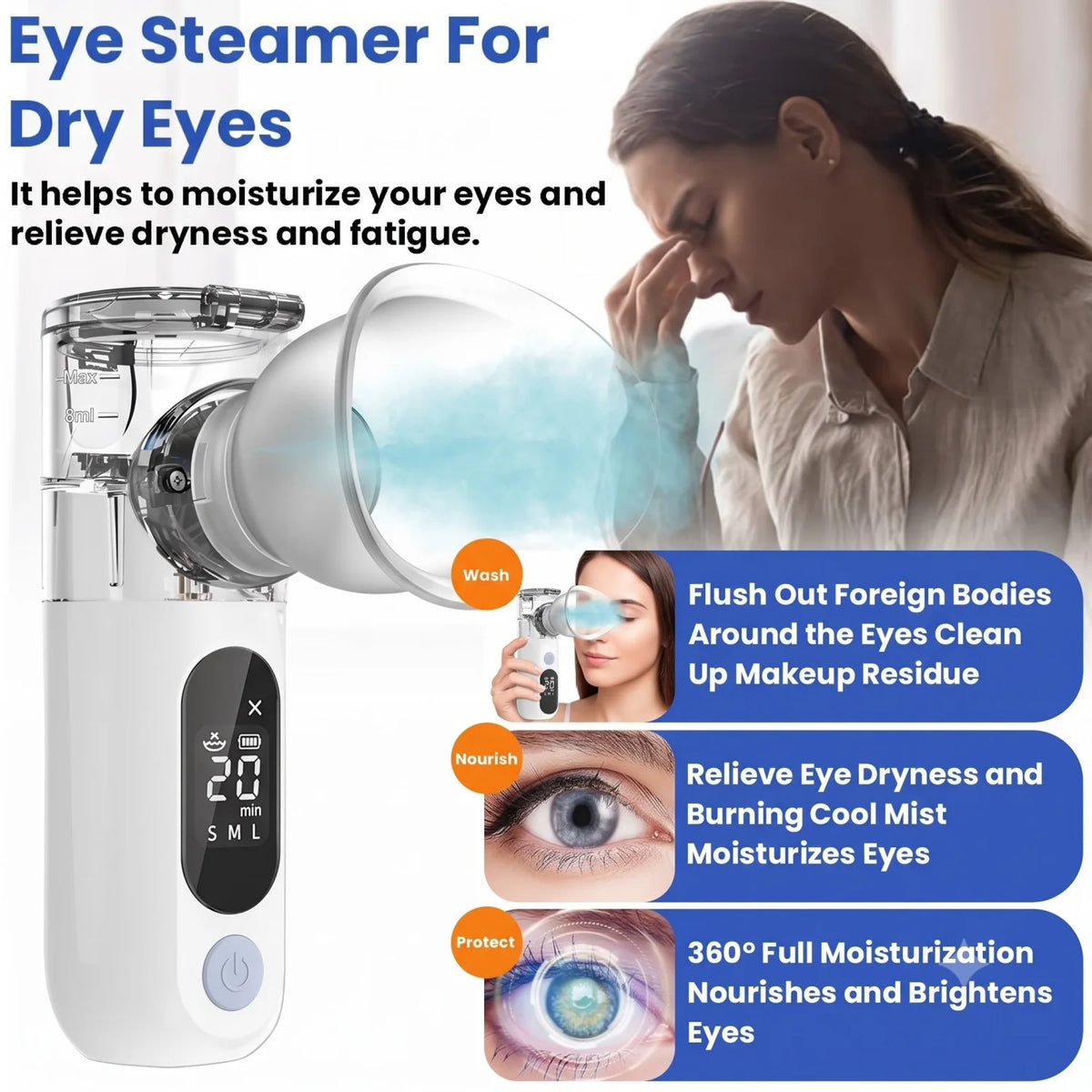 Fireurus Mesh Nebulizer Eye Steamer – USB Rechargeable Mist Eye Mist Steamer HIP