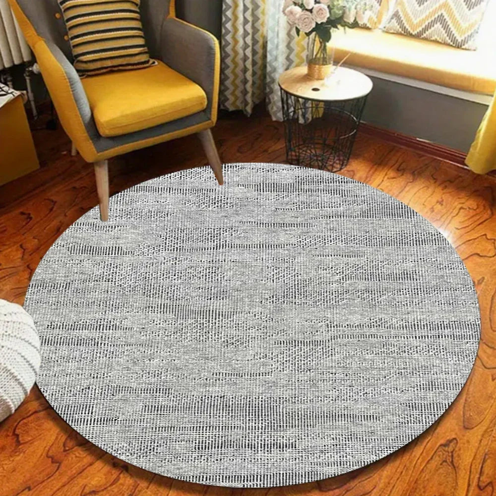 Round Non-Slip Flannel Area Rug – Modern Home Floor Mat Round Area Rug HIP