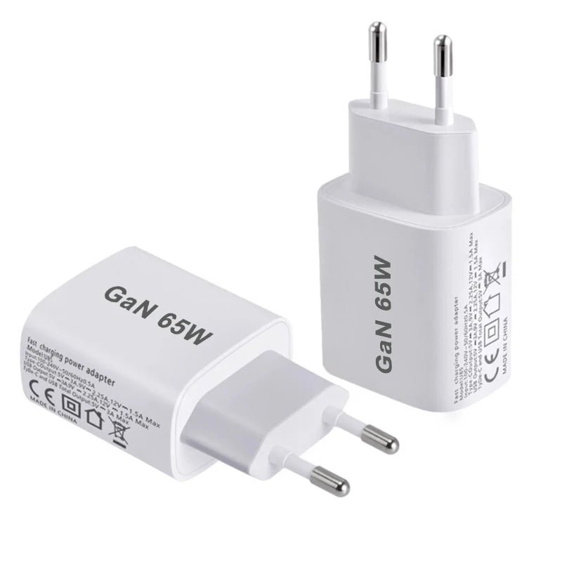 65W USB-C PD Fast Wall Charger – AU EU UK US Plug USB Wall Charger HIP