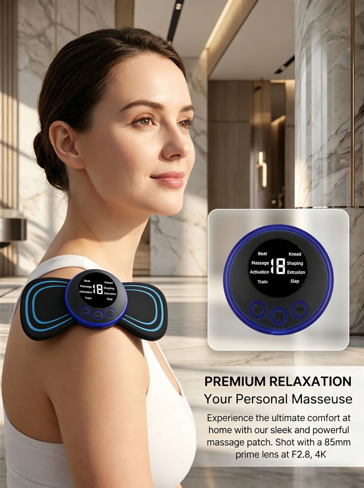 LCD EMS Neck & Back Massager – 8 Mode Pulse Stimulator EMS Neck Massager HIP
