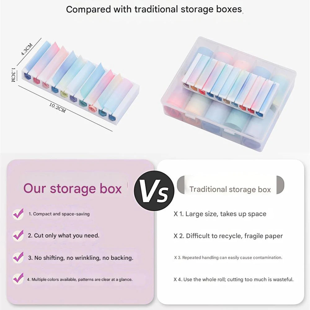 1/3Pcs 10-Compartment Nail Transfer Paper Storage Box Portable 3D Printing Organizer for Stickers Display Stand For Home Salon HIP