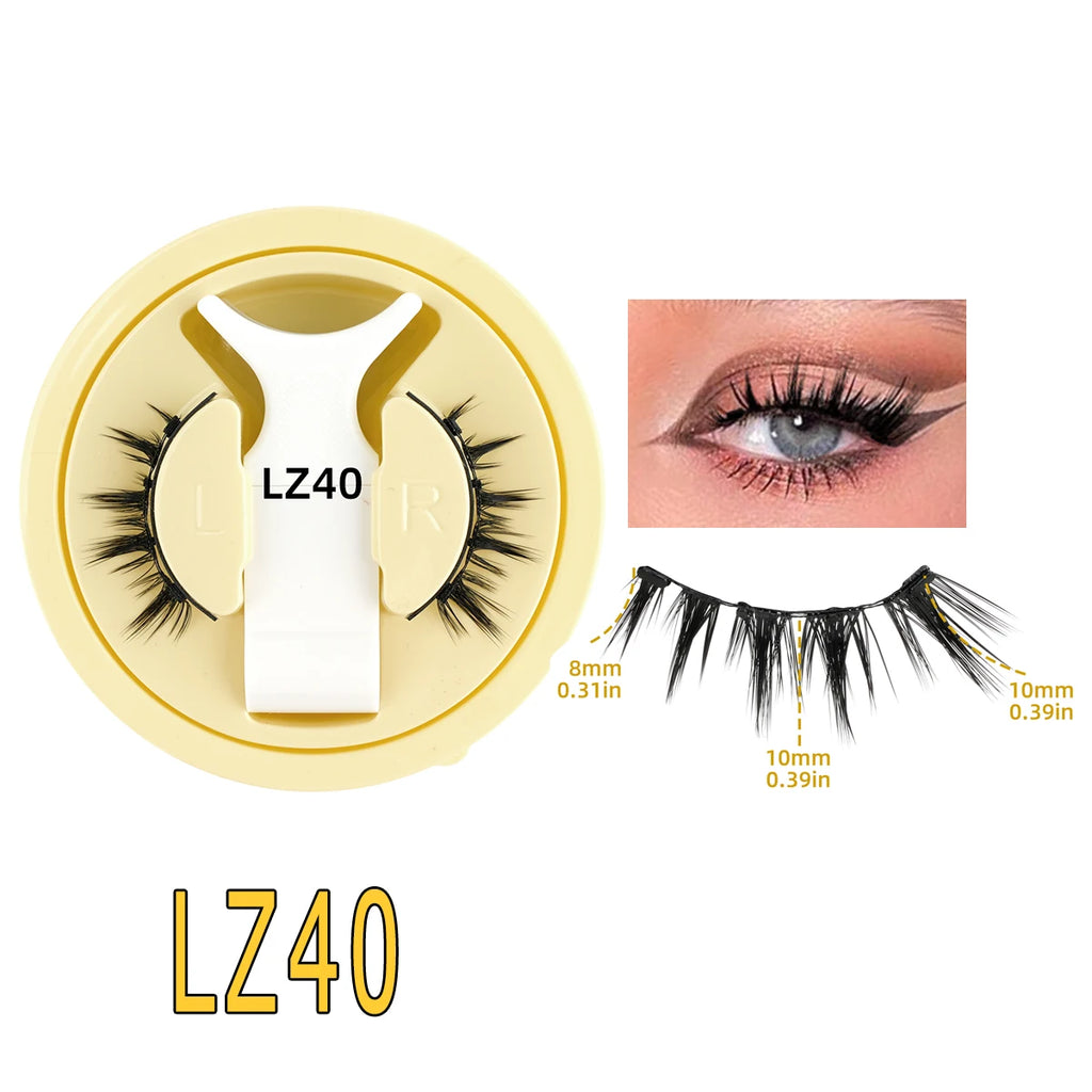 SHIDISHANGPIN 5 Styles Natural Magnetic Eyelashes Set 1 Pair Reusable No Glue Needed False Eyelashes with Magnetic Tweezers HIP LZ40