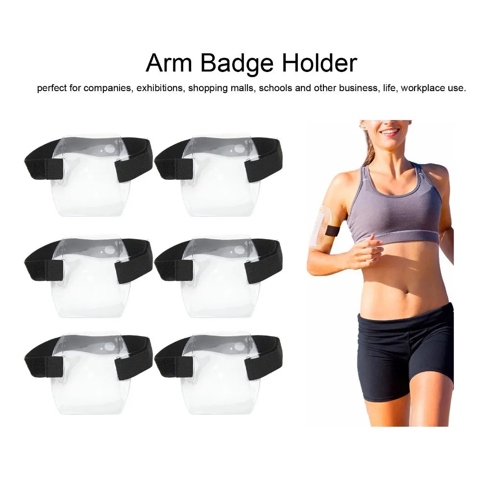 6-Pack Waterproof PVC Armband ID Badge Holders | Hook & Loop Armband Badge Holder HIP