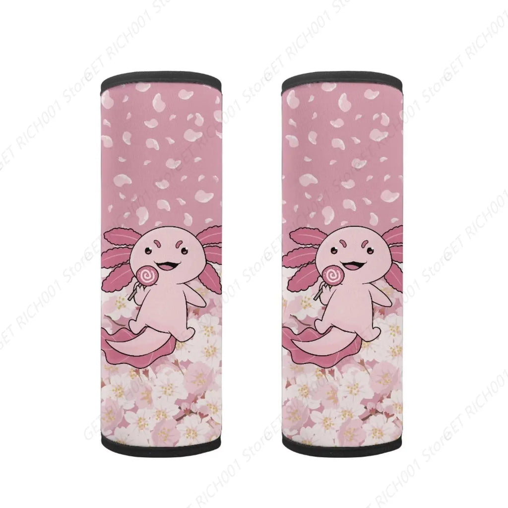 Axolotl Flowers Baby Car Seat Belt Shoulder Pads – 2 Pack Car Seat Strap Covers HIP Axolotl Flowers