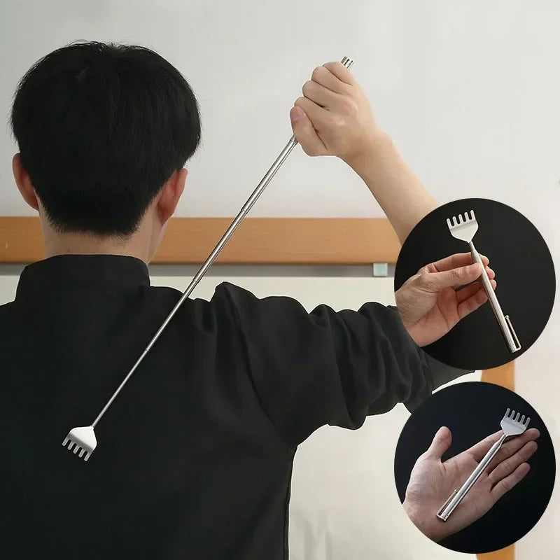 Telescopic Stainless Steel Back Scratcher – Extendable Back Scratcher HIP