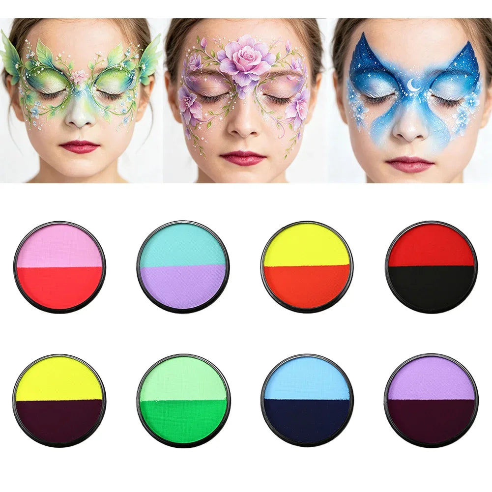 Halloween Makeup Facial Paint Cosplay Supplies Festival Party DIY Cosplay Decor 30g Double Color Water Based Body Face Paint HIP