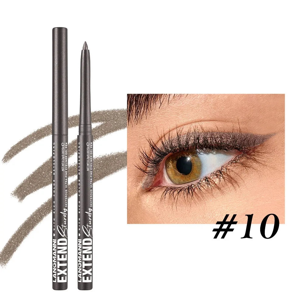 Waterproof Eyeliner Gel Pencil Matte Glitter Lying Silkworm Eye Shadow Pen Brown No Smudge Quick Drying Rotatable Eyeliner Stick HIP 10