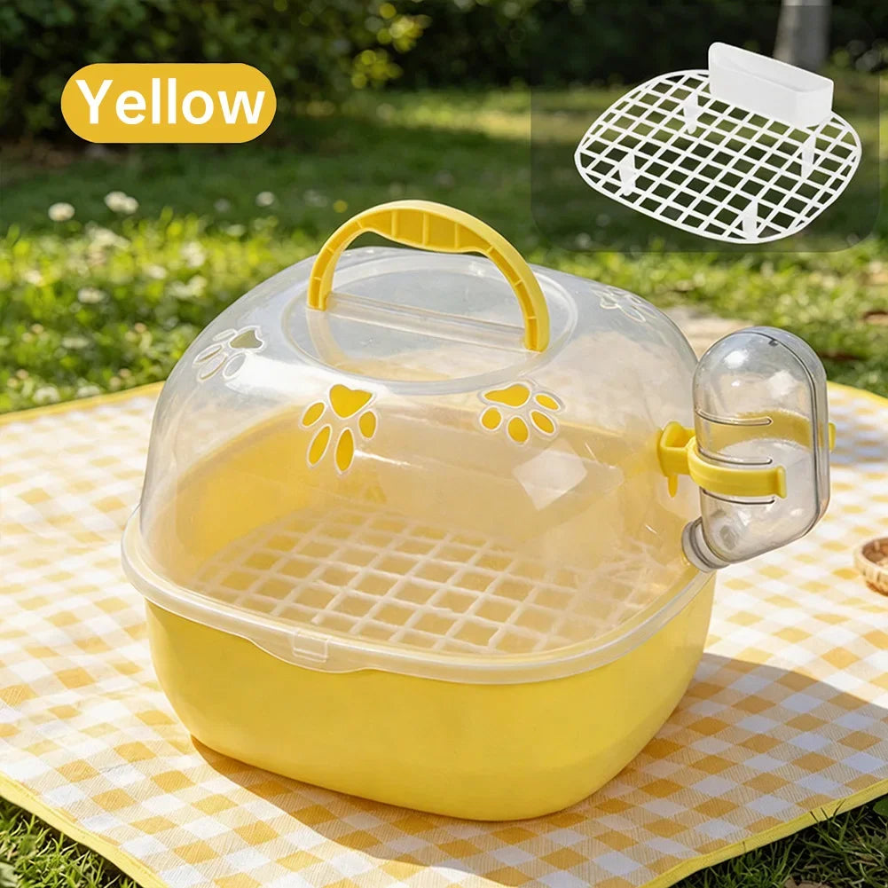 Parrot Hamster Travel Cage Transparent Breathable Handheld Small Pet Backpack Travel Carrier Cage Dedicated Compartmen HIP Yellow
