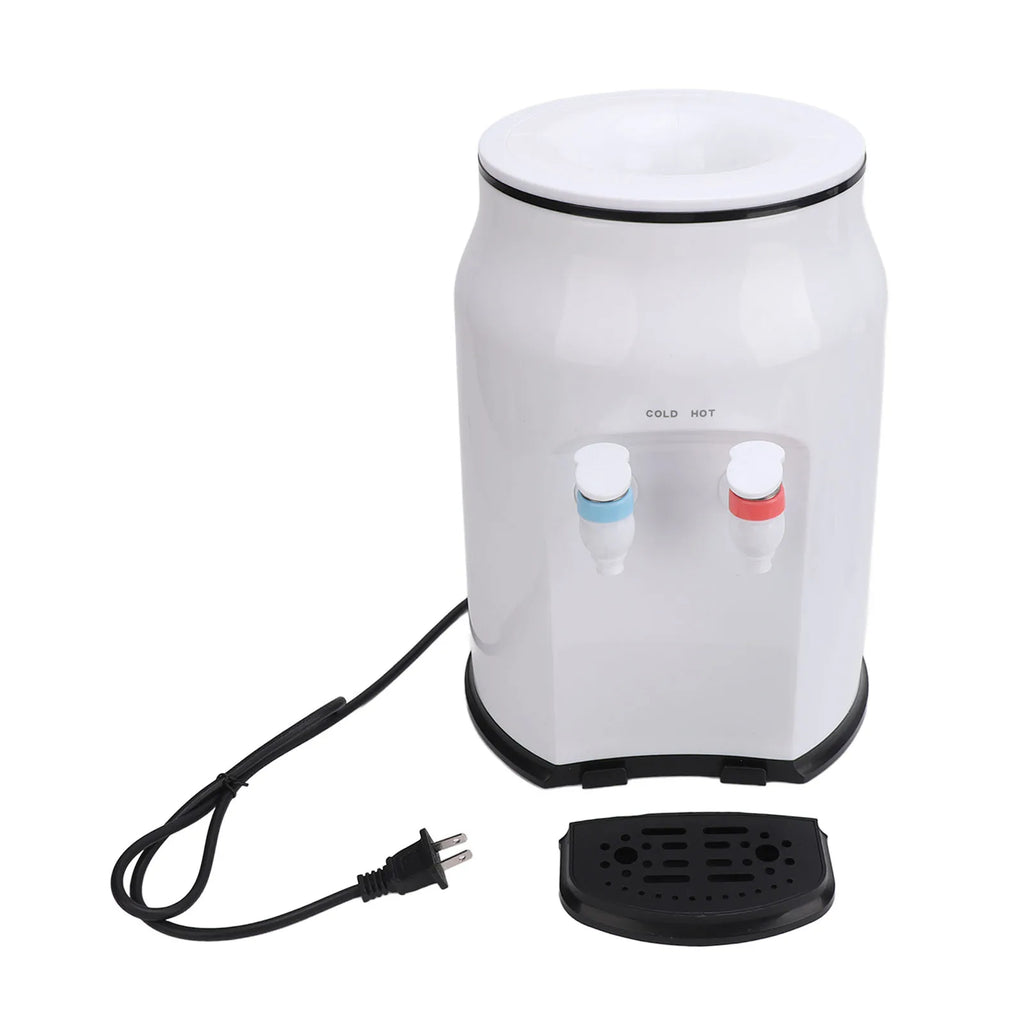 Hot Cold Water Dispenser 304 Stainless Steel Liner Tabletop Water Cooler Dispenser Small Top Loading for Office for Dormitory HIP WHITE 100V-127V US Plug