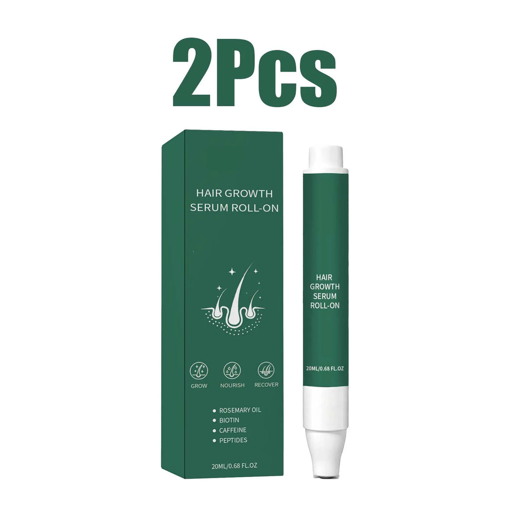 Rosemary Oil Hair Growth Serum Roll-On | Biotin & Caffeine 20ml Hair Growth Serum HIP 2Pcs