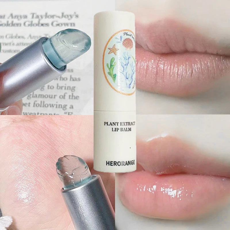 Sea Shell Shaped Lip Balm Clear Blue Moisturizing Hydrating Oil Reduce Lip Lines Remove Dead Skin Transparent Mask Lip Care HIP 3.5g