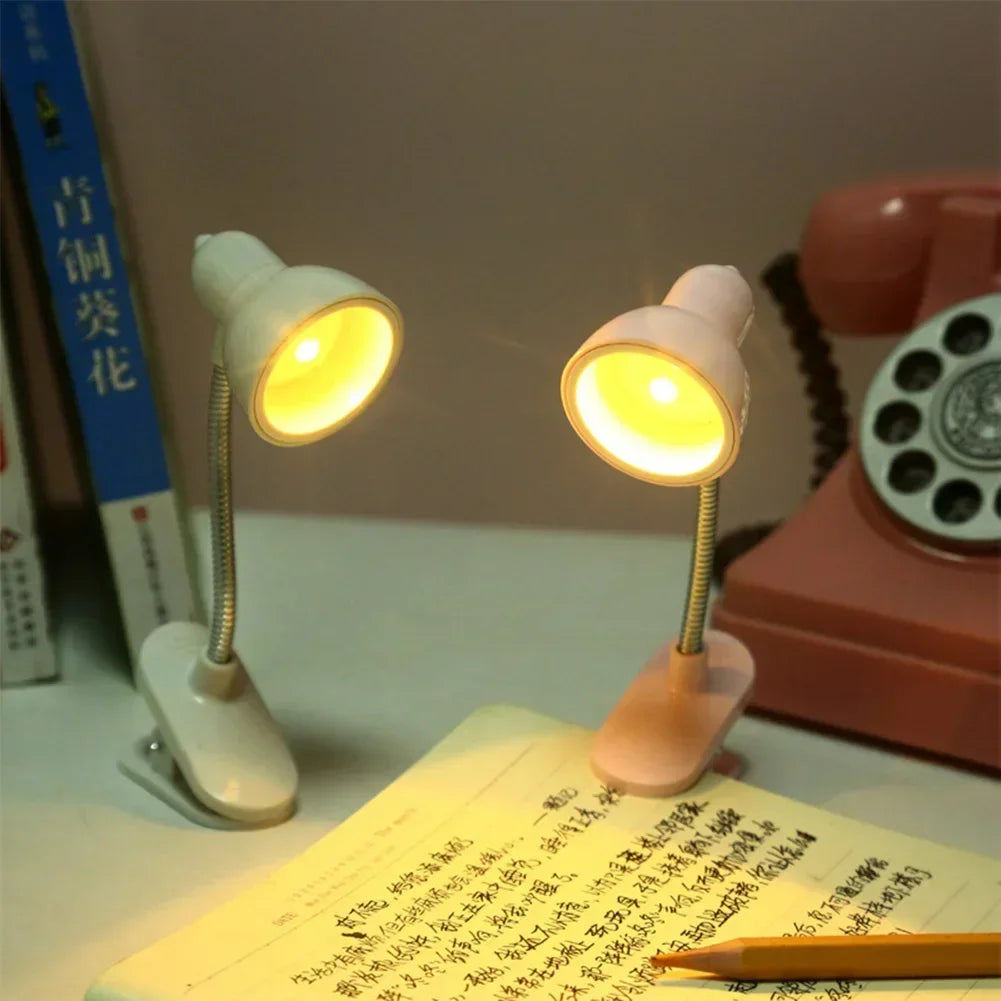 Mini LED Book Light Clamp Reading Lamp Night Lights For Notebook Read Bookmark Desk Clip Design Home Bedroom Girl Child Student HIP