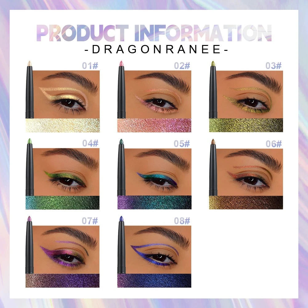 Pearlescent Aurora Eyeliner Pencil Waterproof Blue Purple Diamond Glitter Eye Shadow Metallic Chrome Lying Silkworm Eyes Makeup HIP